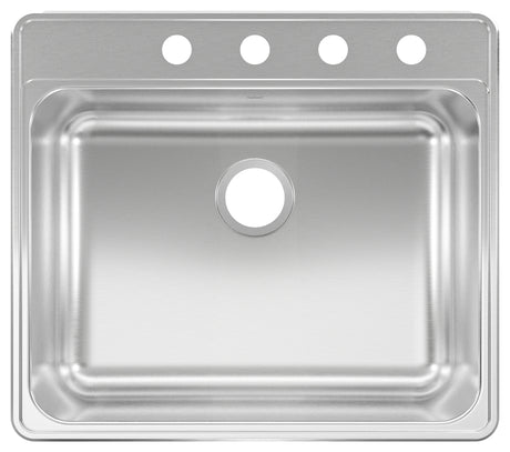 Kindred CSLA2522-8-4-CBN Kitchen Sink, 25 in OAW, 8 in OAD, 22 in OAH, Stainless Steel, Topmount/Drop-In Mounting