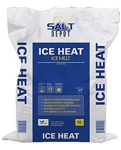 Salt Depot IH50 ICE HEAT Ice Melt, Crystalline, Blue, Slightly Aromatic, 50 lb