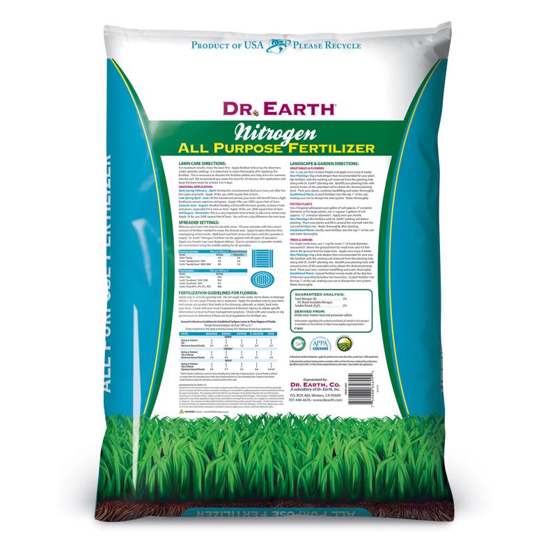 Dr. Earth Nitrogen All-Purpose Lawn Fertilizer For All Grasses 2000 sq ft
