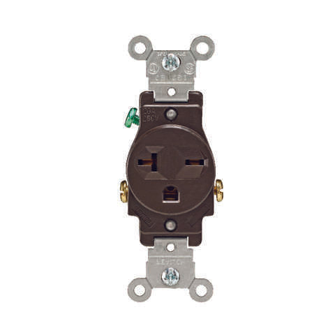 Leviton 20 amps 250 V Single Brown Outlet 6-20R 1 pk