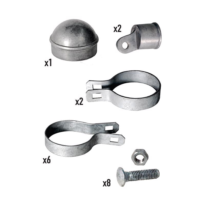 Yardlink 3 in. H Steel Chain Link Fence Corner Post Kit