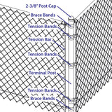 Yardlink 3 in. H Steel Chain Link Fence Corner Post Kit