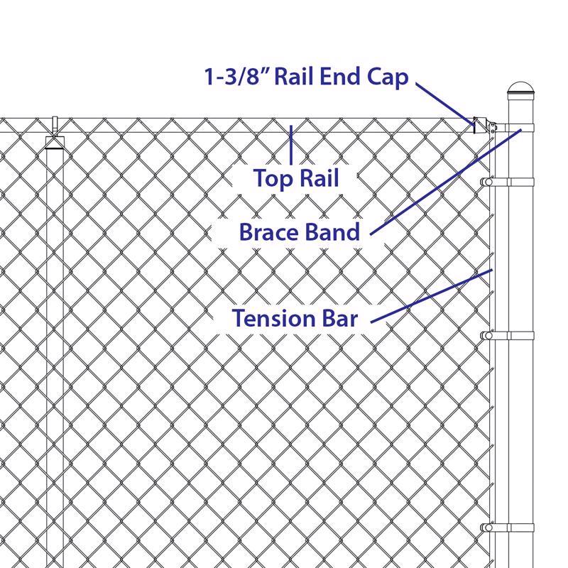 Yardlink 2.8 in. H Silver Aluminum Rail End