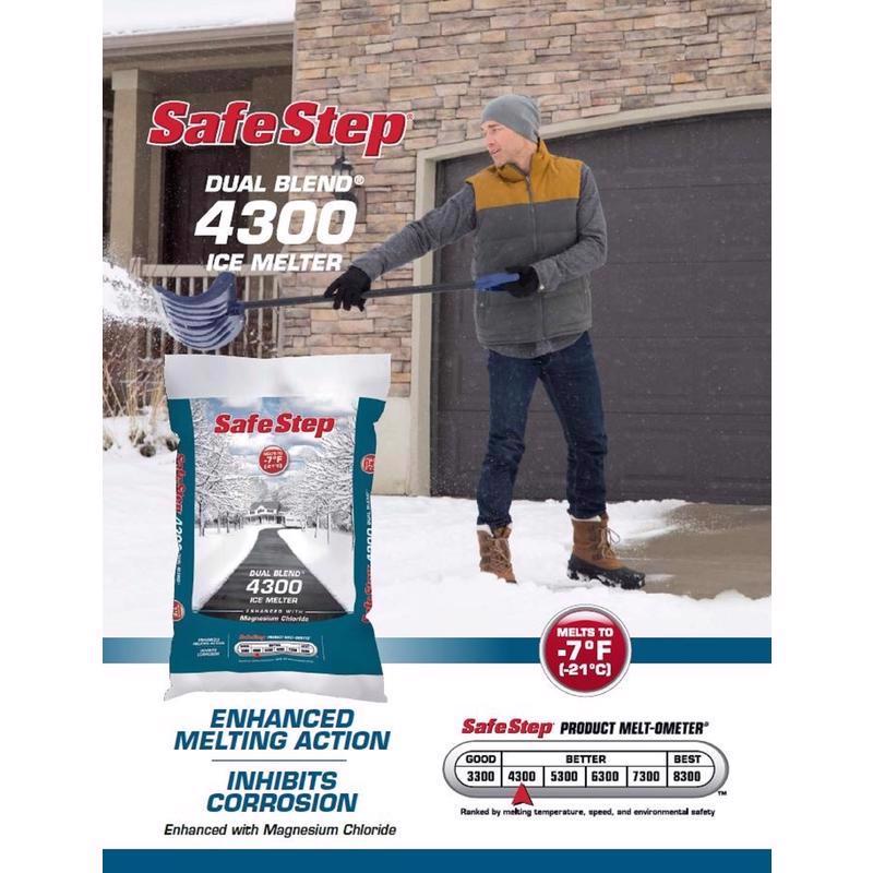 Safe Step Dual Blend 4300 Magnesium Chloride/Sodium Chloride Granule Ice Melt 12 lb, Pack of 4
