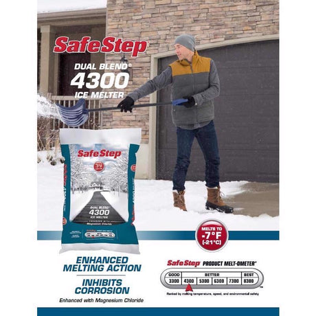 Safe Step Dual Blend 4300 Magnesium Chloride/Sodium Chloride Granule Ice Melt 12 lb, Pack of 4