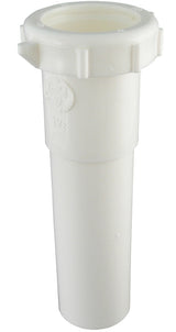 Plumb Pak PP55-2W Pipe Extension Tube, 1-1/2 in, 6 in L, Slip-Joint, Polypropylene, White
