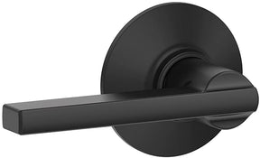 Schlage F Series F10VLAT622 Passage Lever, Mechanical Lock, Matte Black, Metal, Residential, 2 Grade, ADA Compliant