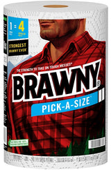 Brawny Pick-A-Size 44373 Paper Towel, 5-1/2 in L, 11 in W, 2-Ply, White, 1/PK, Pack of 6