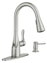 Moen Arlo Series 87087EWSRS Pull-Down Kitchen Faucet, 1.5 gpm, 1-Handle, Metal, Stainless Steel, Deck Mounting