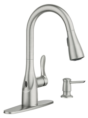 Moen Arlo Series 87087EWSRS Pull-Down Kitchen Faucet, 1.5 gpm, 1-Handle, Metal, Stainless Steel, Deck Mounting