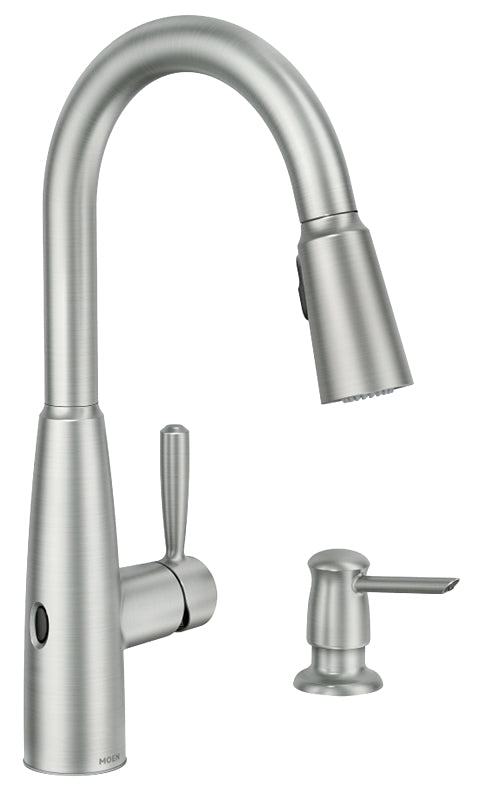 Moen Sperry MotionSense Series 87696EWSRS Kitchen Faucet, 1.5 gpm, 1 -Faucet Handle, 2 -Faucet Hole, Metal, Deck