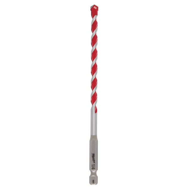 Milwaukee SHOCKWAVE 48-20-9011 Drill Bit, 1/4 in Dia, 6 in OAL, Wide Flute, 1/4 in Dia Shank, Hex Shank