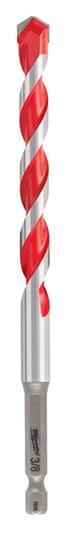 Milwaukee SHOCKWAVE 48-20-9021 Drill Bit, 3/8 in Dia, 6 in OAL, Wide Flute, 1/4 in Dia Shank, Hex Shank