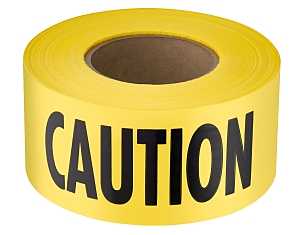 Empire 71-1001 Barricade Tape, 1000 ft L, 3 in W, Yellow, Plastic Backing