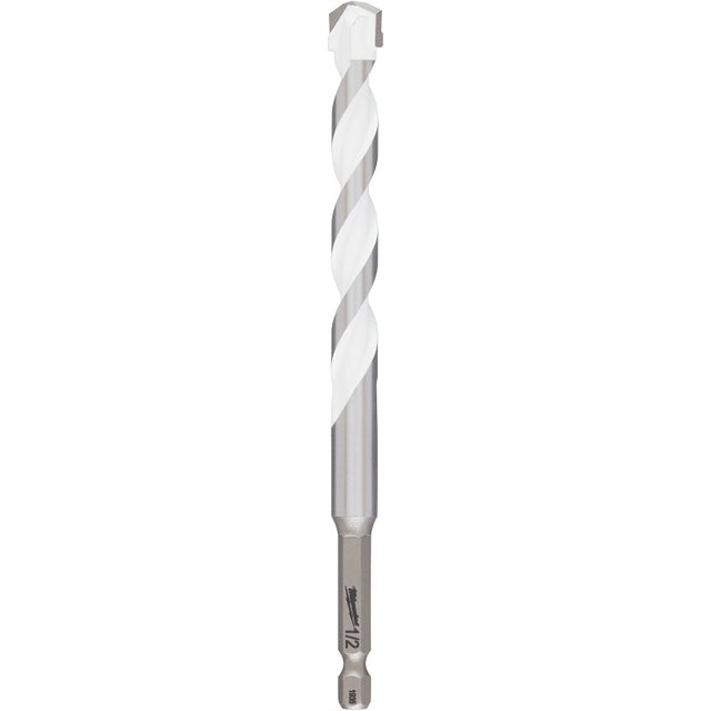 Milwaukee SHOCKWAVE 48-20-8892 Drill Bit, 1/2 in Dia, 6 in OAL, Multi-Material, Twist Flute, 1/4 in Dia Shank