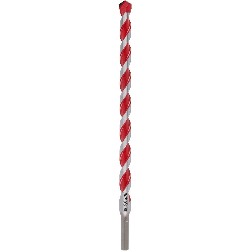 Milwaukee 48-20-9041 Drill Bit, 5/8 in Dia, 12 in OAL, Wide Flute, 3/8 in Dia Shank, 3-Flat Shank