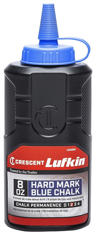 Crescent Lufkin HardMark Series CB08BA Advanced Chalk Refill, Blue, 8 oz Bottle, Pack of 4