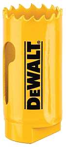 DEWALT DAH180016 Hole Saw, 1 in Dia, 1-3/4 in D Cutting, 1/2-20 Arbor, 4/5 TPI, HSS Cutting Edge