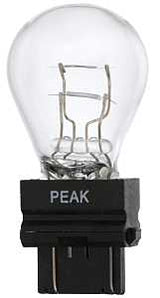 Peak 3057LL-BPP Miniature Automotive Bulb, 400 Lumens, 12.8 V, 27 W, Incandescent Lamp, Wedge