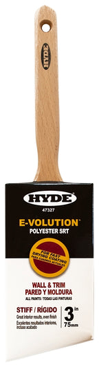 Hyde 47327 Paint Brush, Standard, Stiff Brush, 3 in L Bristle, Polyester Bristle, 6/PK