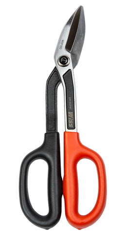 Wiss WDF10O Tinner Snip, 11-1/4 in OAL, 2 in L Cut, Long, Straight Cut, Steel Blade, Black/Rawhide Handle