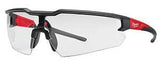 Milwaukee 48-73-2052 3-Piece Blister Magnifying Safety Glasses, Clear Lens, Black/Red Frame, Anti-Scratch Lens, 3/PK
