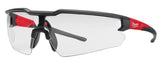 Milwaukee 48-73-2052 3-Piece Blister Magnifying Safety Glasses, Clear Lens, Black/Red Frame, Anti-Scratch Lens, 3/PK