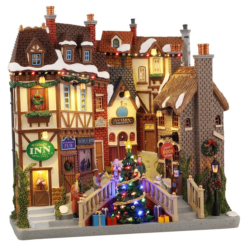 Lemax 45225 Christmas Decor, 10.63 in H, Oxfordshire Village, Resin, LED, Pack of 3