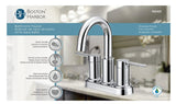 Boston Harbor TOBI22010008CP Lavatory Faucet, 1.2 gpm, 2-Handle, 3-Faucet Hole, Metal/Plastic, Chrome