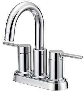 Boston Harbor TOBI22010008CP Lavatory Faucet, 1.2 gpm, 2-Handle, 3-Faucet Hole, Metal/Plastic, Chrome
