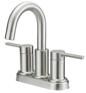 Boston Harbor TOBI22010009NP Lavatory Faucet, 1.2 gpm, 2-Handle, 3-Faucet Hole, Metal/Plastic, Brushed Nickel