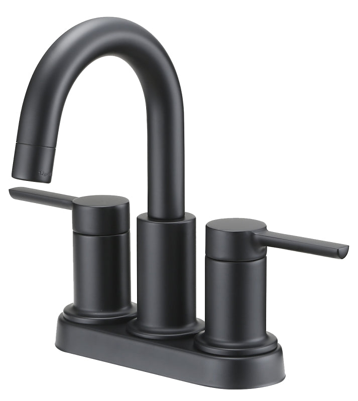 Boston Harbor TOBI22010010BL Lavatory Faucet, 1.2 gpm, 2-Handle, 3-Faucet Hole, Metal/Plastic, Matte Black