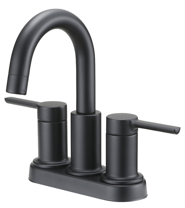 Boston Harbor TOBI22010010BL Lavatory Faucet, 1.2 gpm, 2-Handle, 3-Faucet Hole, Metal/Plastic, Matte Black
