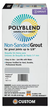 Custom Polyblend PBG11510 Non-Sanded Grout, Platinum, 289 sq-ft Coverage, 10 lb Box