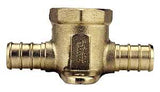 Apollo APXDET12 Pipe Tee, 1/2 in, Barb x FPT x Barb, PEX-B, Brass, 200 psi Pressure