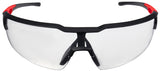 Milwaukee 48-73-2010 Safety Glasses, Unisex, Scratch-Resistant Lens, Polycarbonate Lens, Plastic Frame, Black/Red Frame