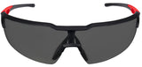 Milwaukee 48-73-2015 Safety Glasses, Tinted Lens, Black/Red Frame, Unisex, Anti-Scratch Lens, Polycarbonate Lens, 1/PK