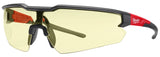 Milwaukee 48-73-2100 Safety Glasses, Yellow Lens, Black/Red Frame, Unisex, Anti-Scratch Lens, Polycarbonate Lens