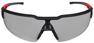 Milwaukee 48-73-2105 Safety Glasses, Gray Lens, Black/Red Frame, Unisex, Anti-Scratch Lens, Polycarbonate Lens