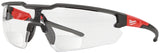 Milwaukee 48-73-2202 Safety Glasses, Clear Lens, Black/Red Frame, Unisex, Anti-Scratch Lens, Polycarbonate Lens