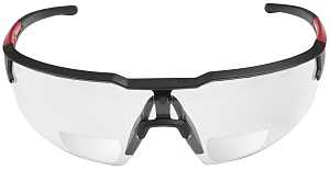 Milwaukee 48-73-2202 Safety Glasses, Clear Lens, Black/Red Frame, Unisex, Anti-Scratch Lens, Polycarbonate Lens