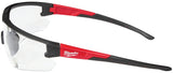 Milwaukee 48-73-2204 Safety Glasses, Clear Lens, Black/Red Frame, Unisex, Polycarbonate Lens, 1/PK