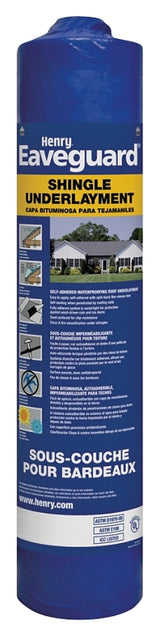 Eaveguard HE740915 Roofing Underlayment, 33.3 ft L, 3 ft W, Asphalt