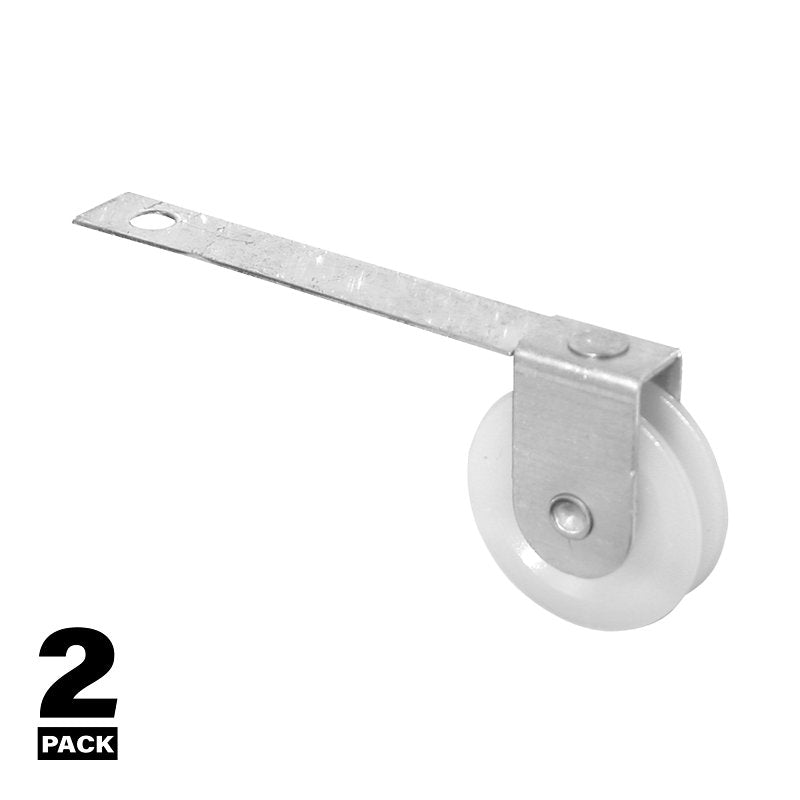 Prime-Line B 521 Roller Assembly, 1 in Dia Roller, 1/4 in W Roller, Plastic/Steel, 2-Roller