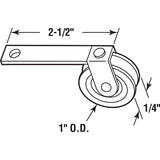 Prime-Line B 521 Roller Assembly, 1 in Dia Roller, 1/4 in W Roller, Plastic/Steel, 2-Roller