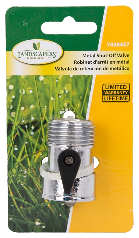 Landscapers Select GC5043L Hose Shut-Off Valve, 3/4 in, Female, 1-Port/Way, Zinc Body, Silver, Chrome