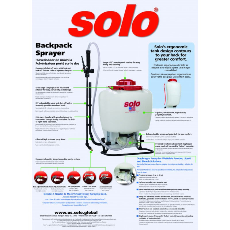 Solo 4 gal Backpack Sprayer