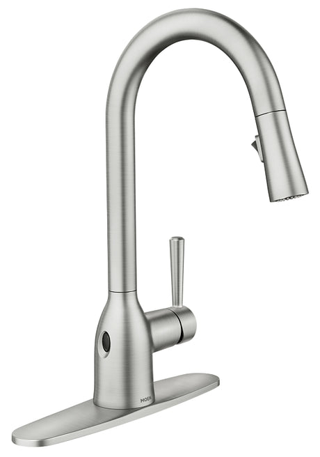 Moen Adler Series 87233 Pull-Down Kitchen Faucet, 1.5 gpm, 1-Handle, 1-Faucet Hole, Metal, Chrome Plated