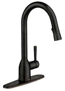 Moen Adler Series 87233BRB Pull-Down Kitchen Faucet, 1.5 gpm, 1-Handle, 1-Faucet Hole, Metal, Lever Handle