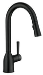 Moen Adler Series 87233BL Pull-Down Kitchen Faucet, 1.5 gpm, 1-Handle, 1-Faucet Hole, Metal, Matte Black